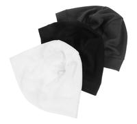 CORHAD 3pcs Quick Dry Cycling Lining Caps Black White Assorted Colour Polyester Stretchy Wind Resistant Inner Hat for Outdoor Sports