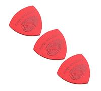 CORHAD 3pcs Red Leather Ukulele Picks Set, Practical Finger Plectrums for Ukulele and Guitar, Convenient Musical Instrument Supplies in Red with Paper Box