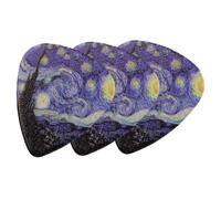 CORHAD 3pcs Thin Guitar Picks 0.46mm Galaxy Design for Electric and Acoustic Folk Guitar Accessories Small Triangle Finger Picks Set for Ukulele