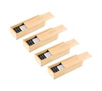 CORHAD 4 Sets Black Wood Dominoes Game for Adults and Interactive Household with Sliding Storage Tray Educational Board Game for Family Fun and Indoor Play