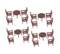 CORHAD 4 Sets Miniature Table and Chair Set for Playhouse Smooth Plastic Mini House Accessories Pretend Play Furniture to Foster Creativity and Imagination