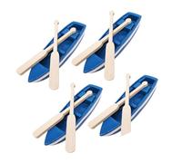 CORHAD 4 Sets Wooden Miniature Boats DIY Materials Coastal Decor Lightweight Ocean Crafts for Beach Scenes and Home Gardening Ornaments
