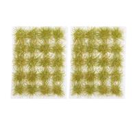 CORHAD 40pcs Miniature Green Grass Tufts with Strong Adhesive Backing Realistic Artificial Turf Clusters for Dioramas Model Making and Micro Landscape Scenery Basing Materials Kit