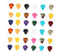 CORHAD 40pcs Mixed Size Abs Guitar Picks Plectrums for Bass and Acoustic Electric Guitars, Sturdy Instrument Accessories Kit for Music Players Random Color