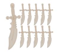 CORHAD 40pcs Wooden Toy : Pirate Costume Prop - DIY Wooden Swords to Paint - Unfinished Wood Shapes for Crafts Cosplay Pirate Party Favors Pretend Play
