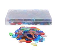 CORHAD 443pcs Colorful Glass Mosaic Tiles for DIY Crafts Leaf Shaped Stained Glass Pieces with Surface Mixed Shapes for Art Projects and Home Decor Family-Friendly Creative Supplies