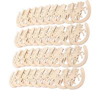 CORHAD 48Pcs Horseshoe Design Wood Chips Creative DIY Graffiti Chip Wooden Pieces for Crafts Suitable for Hand-Painted Craft Decorating Your Room