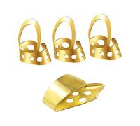 CORHAD 4pcs Adjustable Hollowed Thumb Finger Picks for Guitar and Banjo, Stainless Steel Thumb Pick Set in Golden Colour, Sturdy and Comfortable Plectrum for Music Players