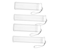 CORHAD 4pcs Adjustable Plastic Paint Brush Holder Transparent Extendable Storage Tubes for Watercolor Brushes Art Supplies Organizer Portable Lightweight Case for Artists and Travel