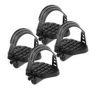 CORHAD 4pcs Anti-skid Platform Pedals with Secure Straps for Indoor Exercise Bikes Replacement Stationary Bike Accessory Non-slip Wide Platform for Home Cycling and Fitness