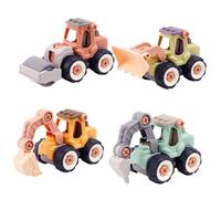 CORHAD 4pcs Assemble Bulldozer Toys DIY Engineering Vehicle Detachable Nuts Educational Car Toy for Toddlers