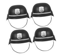 CORHAD 4pcs British Police Helmet for Lightweight Plastic Bobby Cop Cosplay Hats for Halloween Fancy Dress Party and Stage Performance with Realistic Design