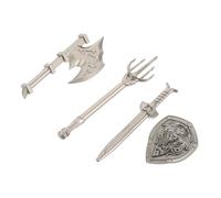 CORHAD 4pcs Building Blocks Knight Accessories Set for Boys Miniature Swords Shields and Fordent Parts DIY Assembly Creative Cosplay Play Figures