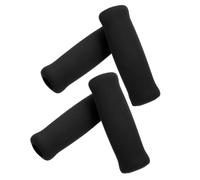 CORHAD 4pcs Crutch Hand Grip Foam Cover Replacement Cane Grip Foam Hand Cushioned Feel Easy Installation Walking Support Daily Use Black Sponge 4.52x1.38x1.38in