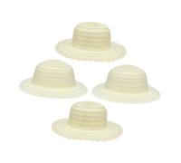 CORHAD 4pcs DIY White Straw Bucket Hats for Painting and Decorating Blank Farmer Caps for Creative Summer Beach Crafts Artistic Outdoor Sun Protection for Boys