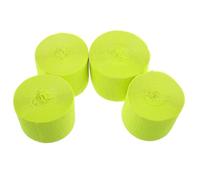 CORHAD 4pcs Fluorescent Yellow Crepe Paper Streamers DIY Birthday Party Wedding Decorations for Classroom Shower Craft Tissue Paper with Unique Texture and Easy Cut Design