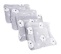 CORHAD 4pcs Guinea Pig Blanket Soft and Warm Sleeping Mat for Small Pets Durable and Washable Hamster Bedding for Guinea Pig Cages and Other Small Animals Grey Bear s