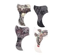 CORHAD 4pcs Guitar Pick Guard Set Self-adhesive Anti-scratch Scratch Plate Stickers for Acoustic Electric Guitars Unique Colorful Design for Music Players