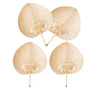 CORHAD 4pcs Handheld Woven Bamboo Paddle Fan Traditional Large Hand Fan