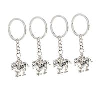 CORHAD 4pcs Horse Racing Souvenir Keychain Delicate Metal Key Ring Handbag Pendant Zinc Alloy Holder for Backpacks Bags