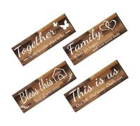 CORHAD 4pcs Inspirational Wooden Signboard Vintage Decor Rustic Wall Sign Decor Door Sign Wood Letter Home Inspirational Positive Quote Wood