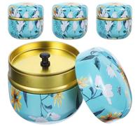 CORHAD 4pcs Iron Art Tea Can Tea Containers 3.34x3.34x3.42inch Retro Iron Storage Pot Maintain Dry Environment Portable Kitchen Storage