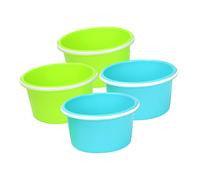 CORHAD 4pcs Lightweight Beach Buckets with Handles Non-slip Sand Digging for Portable Sandcastle Building and Outdoor Play