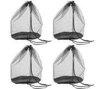 CORHAD 4Pcs Mesh Drawstring Bags for Sports Cone Marker Storage, Folding Oxford Cloth, Lightweight Portable Black Carrier Pouches for Football Training