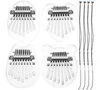 CORHAD 4pcs Mini Kalimba Thumb Piano for Beginners Note Cartoon Music Instruments for Boys and Girls Portable and Cute Finger Pianos Unique Designs Bear Water Drop Cat Heart