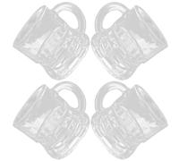 CORHAD 4pcs Mini Shot Glasses 50ml Small Reusable Glass Cups for Beer Festival Weekend, Practical Stylish Bar Shot Glasses for Parties and Home Use
