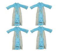 CORHAD 4pcs Modest Muslim Doll Thobe Set for Dolls Islamic Eid Outfit with Arabic Girl Robe and Accessories Easy Dress-up Wardrobe for Cultural Play