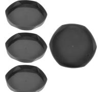 CORHAD 4pcs Plastic Pots Saucer Plant Plate Black Easy to Use Easy to Clean Indoor Outdoor Succulent Flower Pot Water Catcher Tray