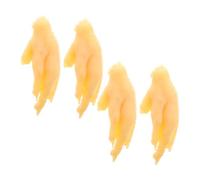 CORHAD 4pcs Realistic Fake Chicken Claw Food Prop Set for Restaurant Display and Food Photography Light Yellow Artificial Chicken Feet Model