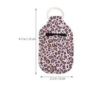 CORHAD 4pcs Refillable Hand Bottle Covers with Key Ring Leopard Print Neoprene Pouch for Travel Toiletries Perfume Lip Gloss Safe Lightweight