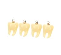 CORHAD 4pcs Resin Tooth Charms DIY Jewelry Making Kit Cute Fake Teeth Earrings and Necklace Pendants for Phone Case Hair Clips Crafting Accessories