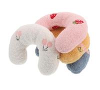 CORHAD 4pcs Soft Fluffy Cat Sleeping Pillows U Shaped Pet Bed Cushions for Indoor Cats High Density Fabric Compact Portable Neck Support