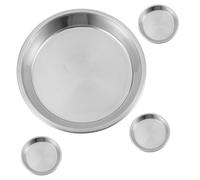 CORHAD 4Pcs Stainless Steel Cat Bowls Shallow Food Dishes Bite-resistant Cat Accessory for Feeding and Water with Easy-clean Design