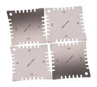 CORHAD 4pcs Stainless Steel Guitar Arc Ruler Set Professional Fretboard Radius Gauge Teeth for Acoustic and Bass Guitars Silver Precision Measurement Tools