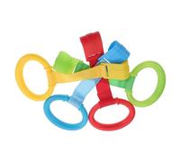 CORHAD 4pcs Toddler Stand Ring Handle Crib Pull Ring Baby Walking Assistant Sturdy Plastic Nylon Exercise Self-Confidence Light Weight Assorted Colour for Indoor Play