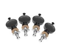 CORHAD 4pcs Ukulele Tuners Tuning Pegs Machine Heads Replacement Keys Black Small Round Handle Instrument Accessories
