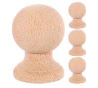 CORHAD 4Pcs Unfinished Solid Wood Roman Column Finials 7X5Cm Decorative Fence Post Caps Wood Carved End Caps for DIY Staircase and Furniture Crafting
