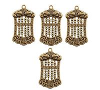 CORHAD 4Pcs Vintage Brass Abacus Keychain Pendant Retro Small Key Ring Ornament DIY Bag Hanging Decor Desktop Decoration