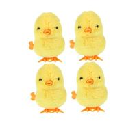 CORHAD 4pcs Wind Up for Plush Clockwork Jumping Chick Compact Novelty Easter Basket Fillers Fun Jump for Boys and Easy to Use Mechanical Chick