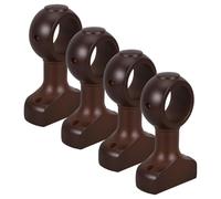 CORHAD 4pcs Wood Curtain Rod Brackets Set Single Hole Window Curtain Rod Holders with Easy Installation and Wear Prevention, Classic Decorative Design for Daily Home Settings and Living