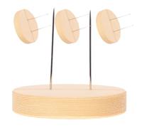 CORHAD 4Pcs Wool Felt Doll Display Stand with Wooden Round Base 5Cm Diameter X 1Cm Thick Needle Felting Doll Holder Set and Handcrafted Figures Suitable for Craft Fair Display and Storage