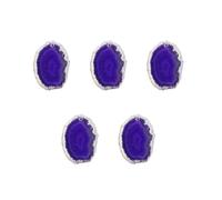 CORHAD 5 Pcs Stone Pendant Charm Agate DIY Pendant Purple Agate Slice 40-55mm Irregular Mini Hole Plating Brim for Necklace, Keychain, Sweater Chain and DIY Jewelry Making