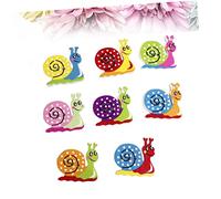 CORHAD 50 Pcs Colorful Printed Wooden Buttons Cartoon Snail Pattern Mixed DIY Snaps for Sewing and Crafting Projects