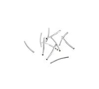 CORHAD 50 Pcs Silver Plated Curved Tube Spacer Beads Brass Loose Metal Beads for Jewellery Making for Memory Wire Bracelets DIY