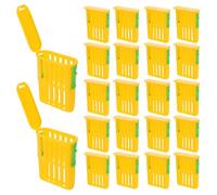 CORHAD 50pcs Queen Cage Beekeeping Plastic Queen Rearing Cage, Yellow, for Transporting and Beekeeping, for Hobbyist and Professional Beekeepers