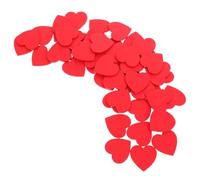 CORHAD 50pcs Red Heart-Shaped Wooden Pieces for Crafts, Lightweight Synthetic Material with Smooth Surface, Decorative Hearts Hanging for Windows and Porch DIY Projects